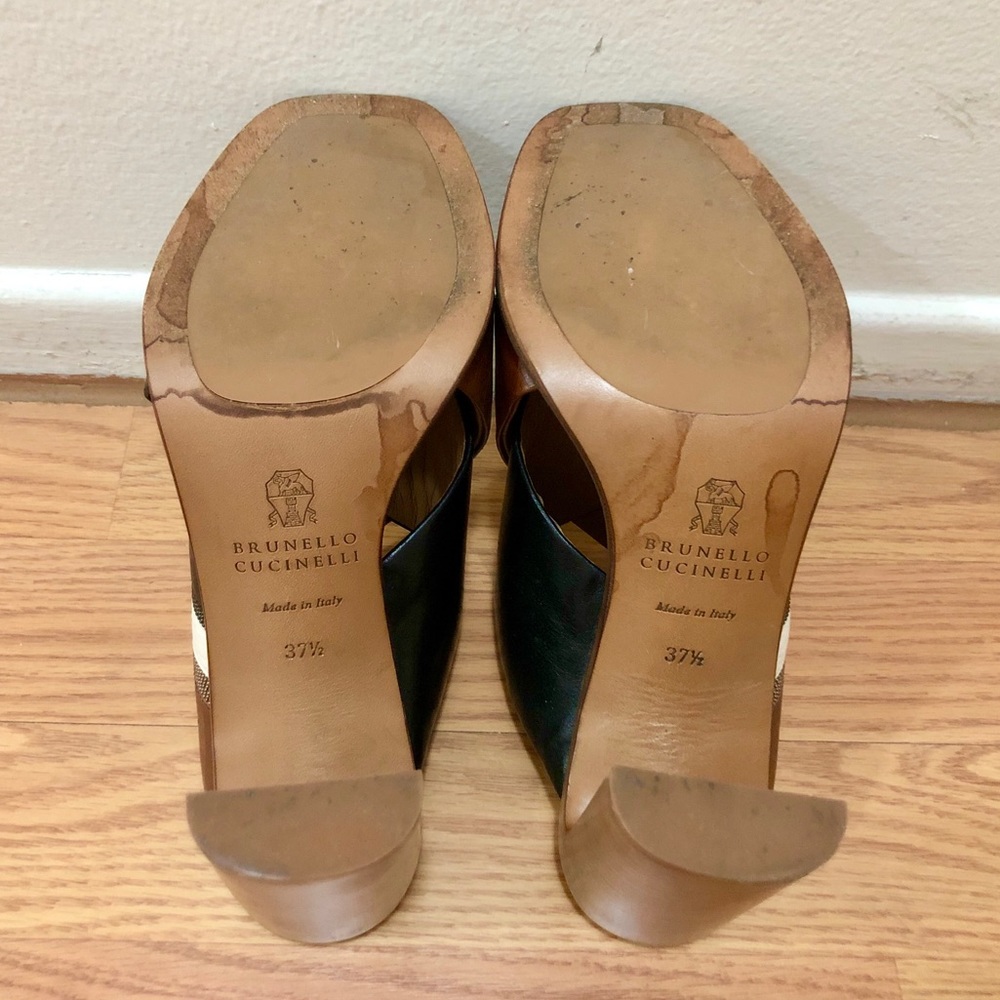 Brunello Cucinelli Bi-color Block Heels 37.5 - Picture 5 of 6
